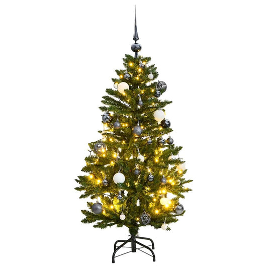 Vidaxl Árbol Navidad Artificial Con Bisagras 150 Led Y Bolas 120 Cm_0