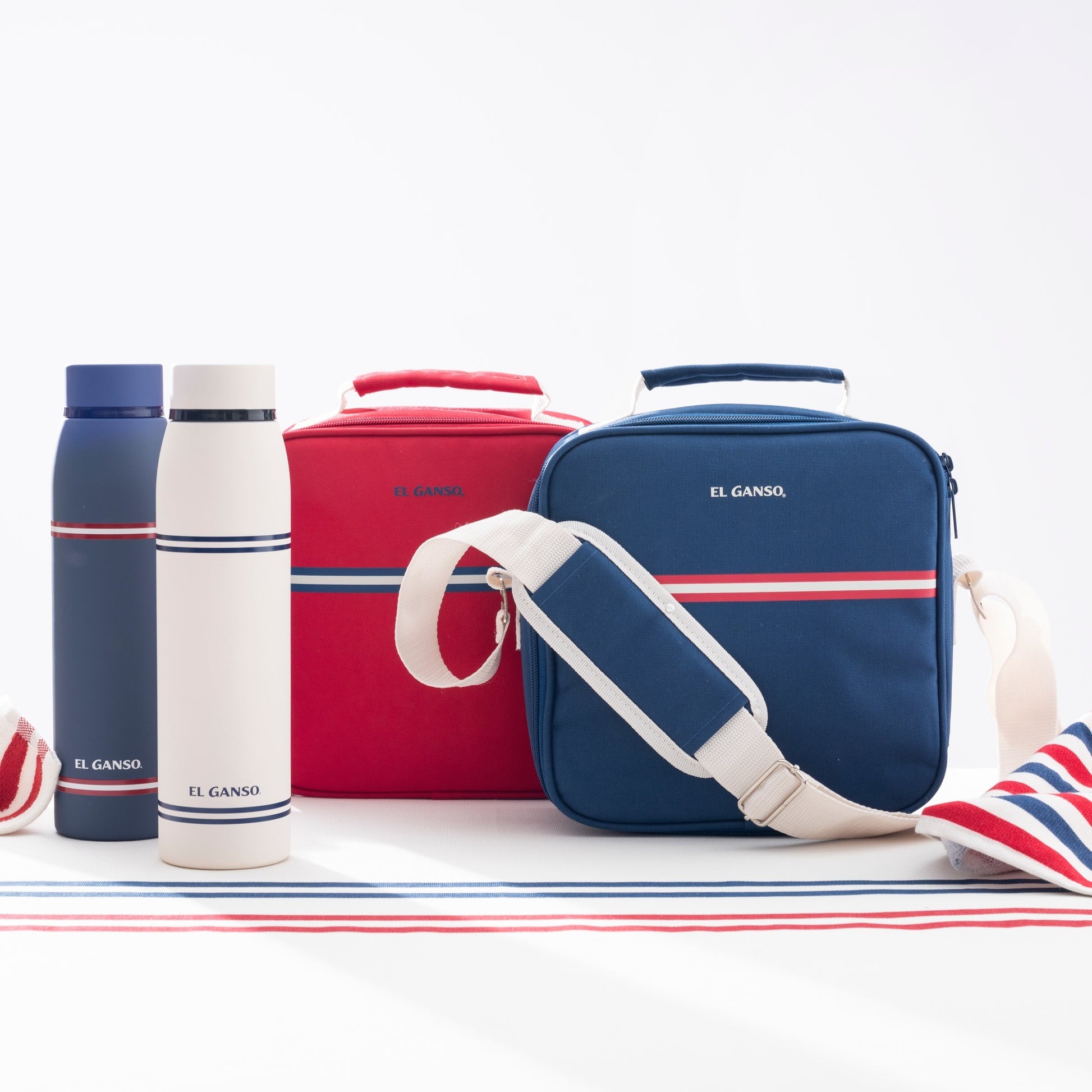 Bolsa De Almuerzo 23x10x23cm En Poliester Color Azul El Ganso