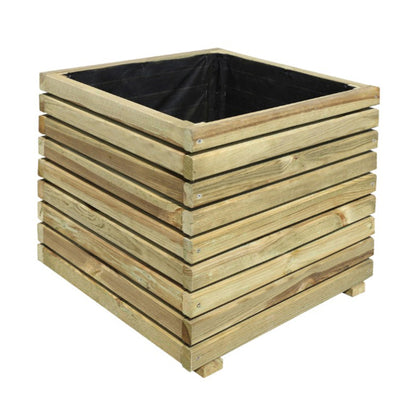 Jardinera de madera cuadrada Kub 60 cm 169 L