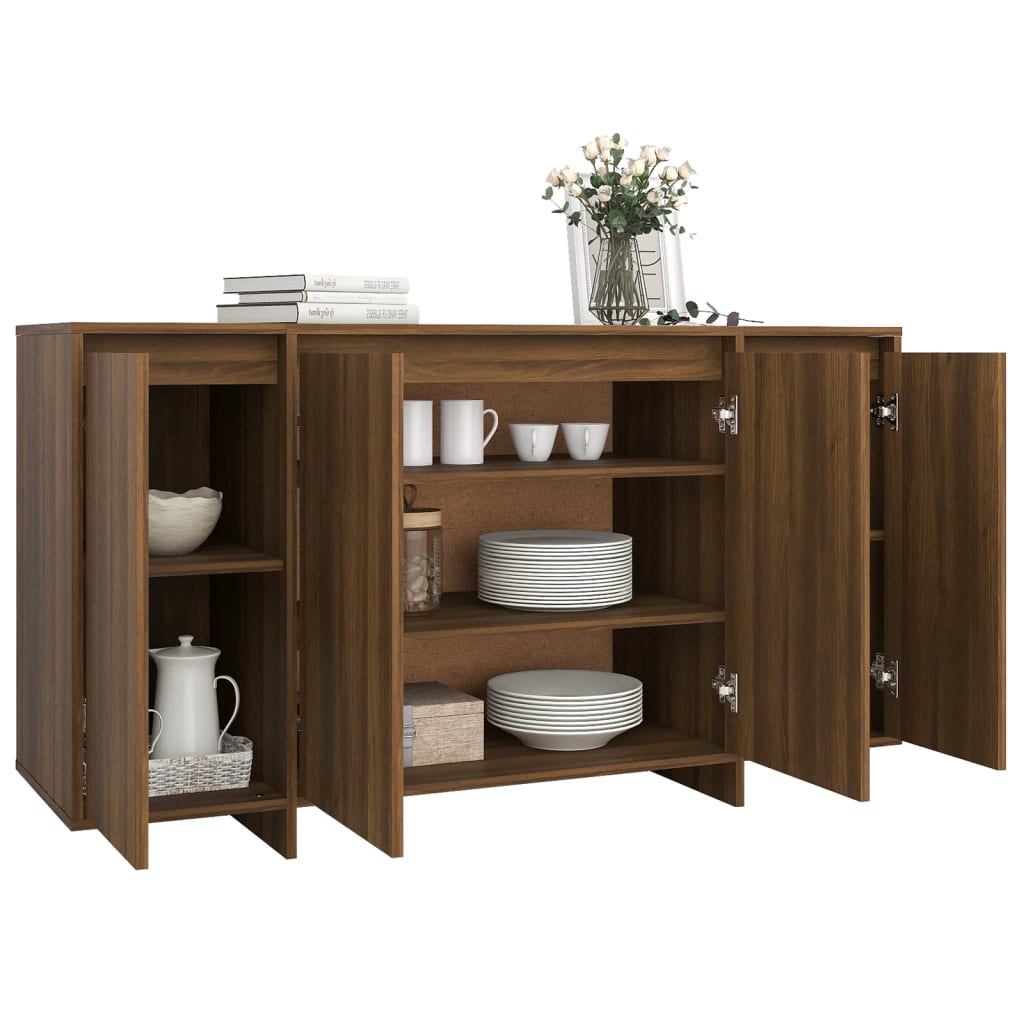 Aparador De Madera De Ingeniería Marrón Roble 135x41x75 Cm / Vetonek_3