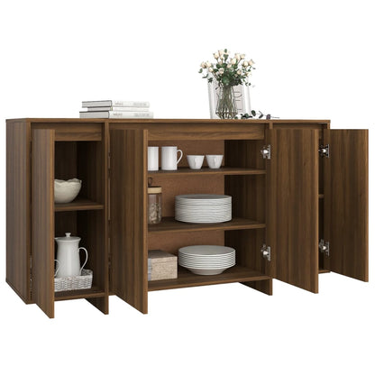 Aparador De Madera De Ingeniería Marrón Roble 135x41x75 Cm / Vetonek_3