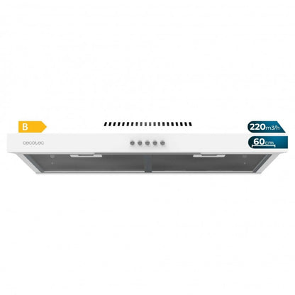 Campana Extractora De 60cm De Ancho Bolero Flux Cm 602200 White B. Potencia Succión 220m3/h, Motor 70w, Bajo Consumo, Control Mecánico, 3 Niveles De_0