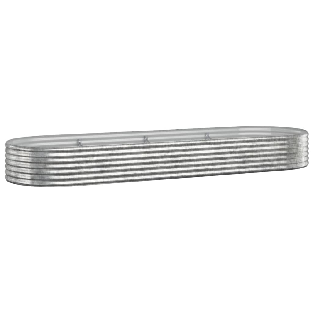 Jardinera Arriate Acero Galvanizado Plata 322x100x36 Cm_0