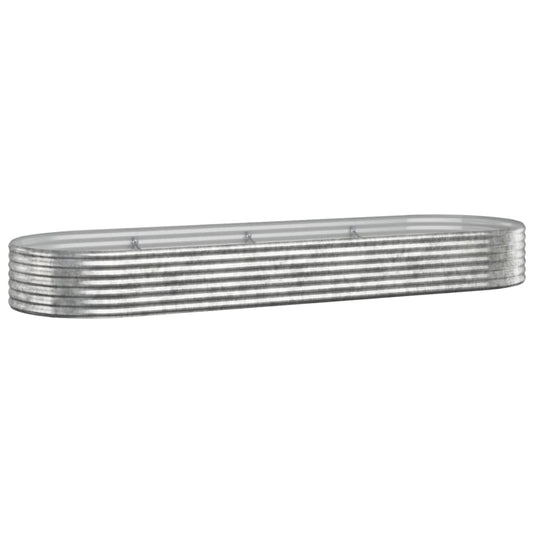 Jardinera Arriate Acero Galvanizado Plata 322x100x36 Cm_0