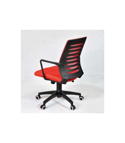 Silla Despacho De Diseño Moderno Giratoria Elevable Acabado Rojo, 58cm(ancho) 89/99cm(altura) 64cm(fondo)_2