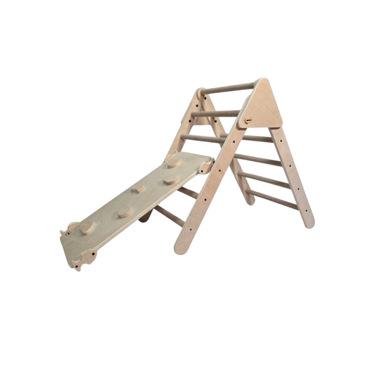 Triángulo Pikler + Rampa de escalada.Talla grande. Acabado natural_0