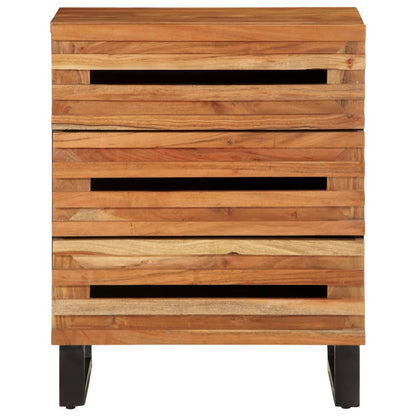 Mesita De Noche Madera Maciza De Acacia 50x34x62 Cm_0
