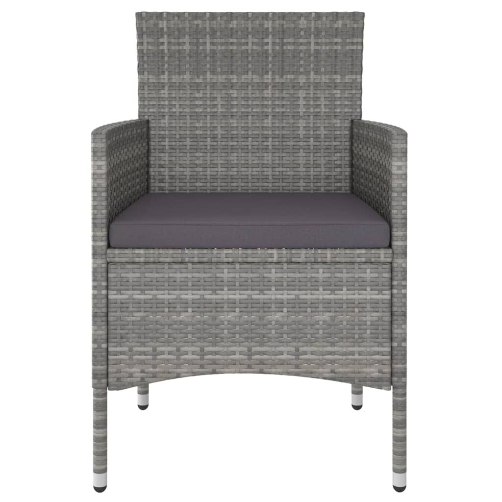 Vidaxl Set Comedor Jardín 5 Pzas Ratán Sintético Vidrio Templado Gris_3