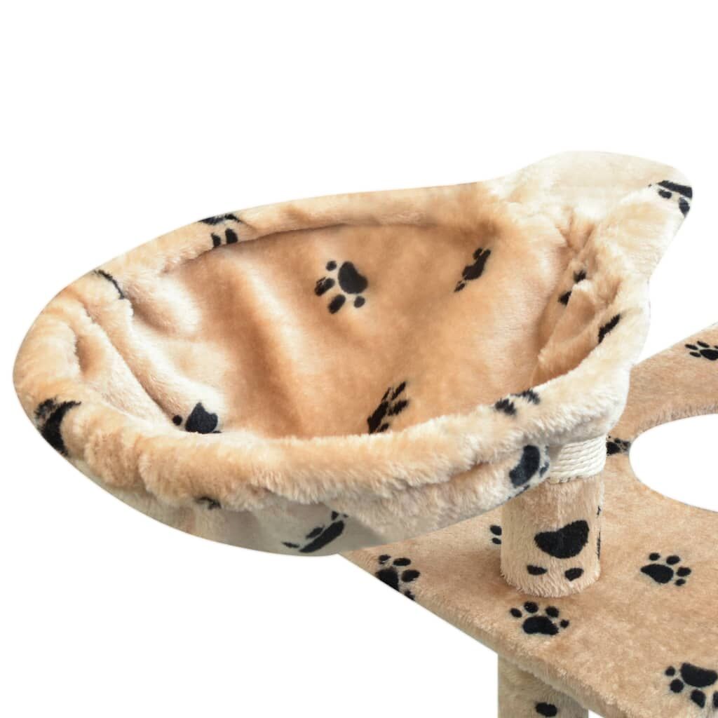 Vidaxl Rascador Para Gatos Poste Rascador De Sisal 150cm Huellas Beige_4