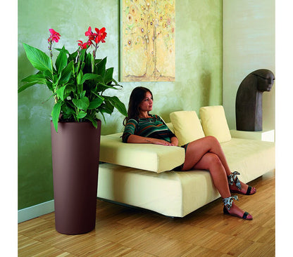 Veca Macetero Plástico Redondo Antracita 45x98 Cm