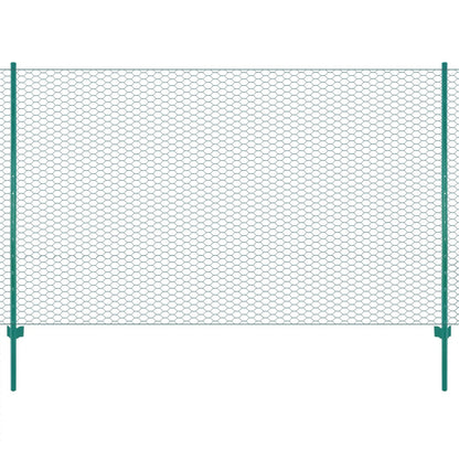 Valla De Malla De Alambre Con Postes De Acero 25x2 M Verde / Vetonek_3