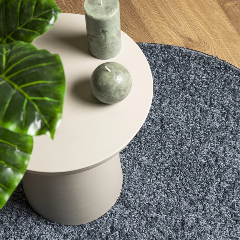 Alfombra Peluda De Pelo Largo Moderna Pamplona Azul Ø 160 Cm / Vetonek_4