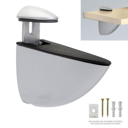 Soporte Pelicano Regulable Para Estante 1 / 35 Mm. Cromo Mate  (1 Pieza)