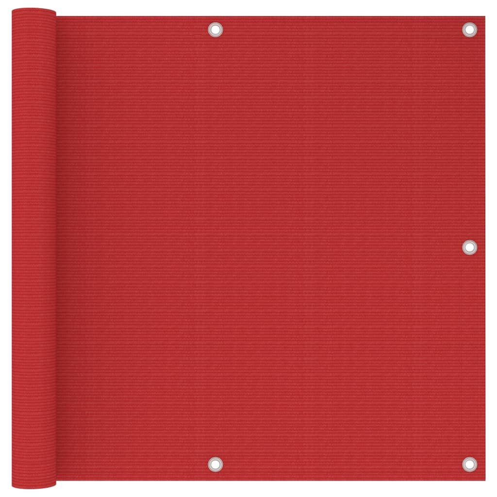 Vidaxl Toldo Para Balcón Hdpe Rojo 90x500 Cm_0