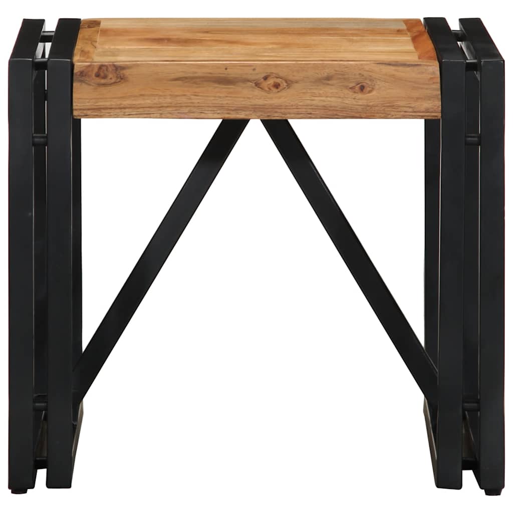 Mesa De Centro 40x40x35 Cm De Madera Maciza De Acacia_0