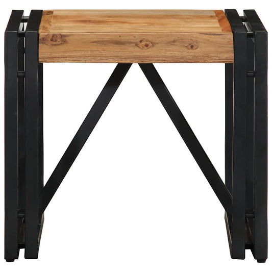Mesa De Centro 40x40x35 Cm De Madera Maciza De Acacia_0