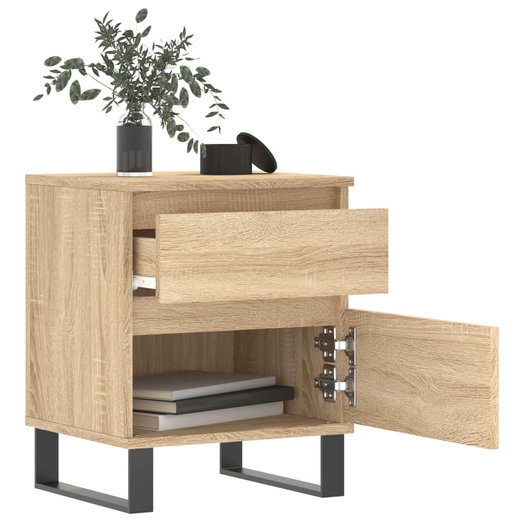 Mesitas Noche 2 Uds Madera Ingeniería Roble Sonoma 40x35x50 Cm_2