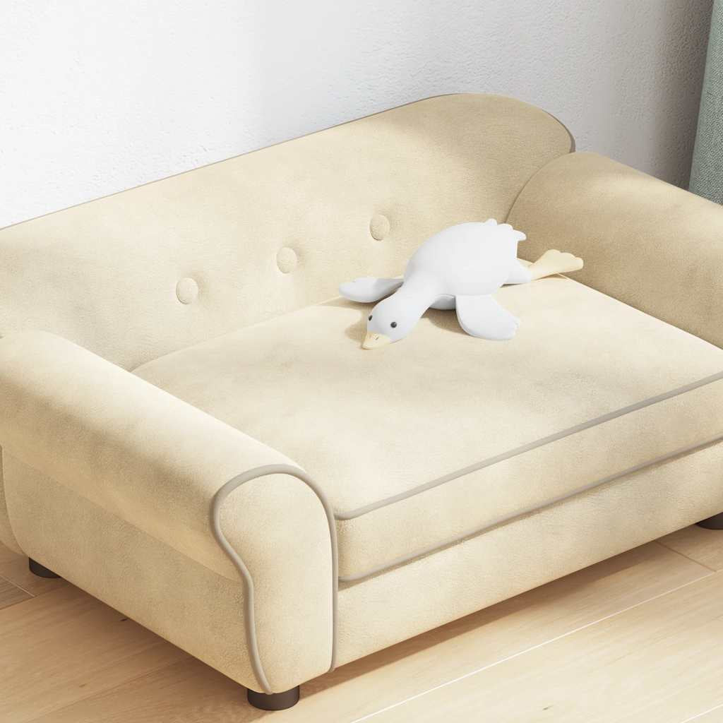 Vidaxl Sofá Para Perros Felpa Color Crema 72x45x30 Cm_3