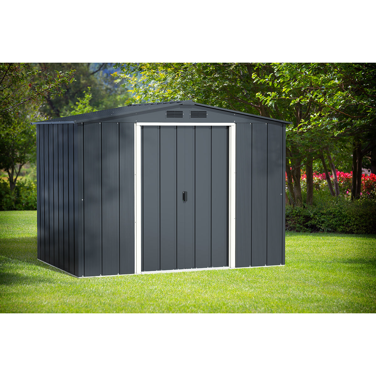 Caseta Jardín Eco Altea 8×6 Metal Gris Antracita_1