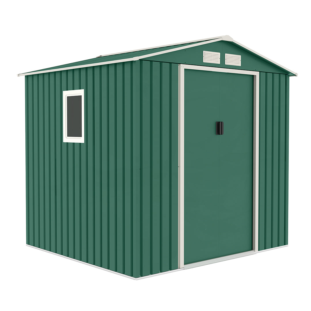 Caseta Metálica High Door Menorca Verde - Amplio Almacenamiento 2,14x2,045x1,94 M / Multicolor_0