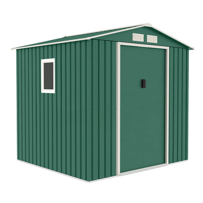 Caseta Metálica High Door Menorca Verde - Amplio Almacenamiento 2,14x2,045x1,94 M / Multicolor_0