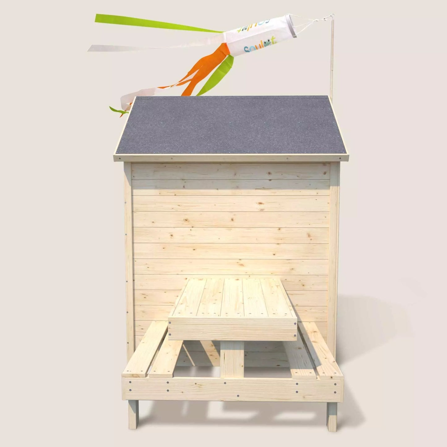 Casita infantil de madera con mesa y bancos Tiana Soulet