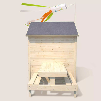 Casita infantil de madera con mesa y bancos Tiana Soulet