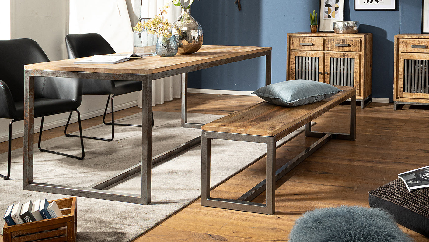 Banco De Madera De Mango De Madera Maciza 120 X 46 X 45 Cm_2