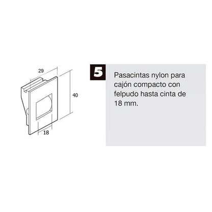 Pasacintas Persiana Compacto Rodillos Nylon Cinta Hasta 18 Mm._3