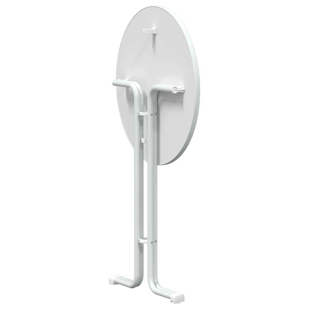 Mesa Alta De Comedor Madera Ingeniería Y Acero Blanco Ø80x110cm_4