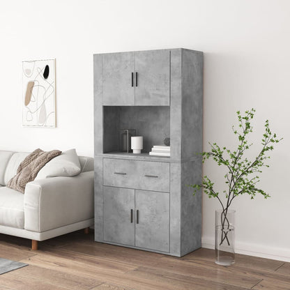 Aparador Alto Madera Contrachapada Gris Hormigón_0