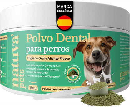 Polvo Dental Para Perros. Higiene Bucal. Suplemento Para Mascotas. 180 Gramos. Natuva Pets_0