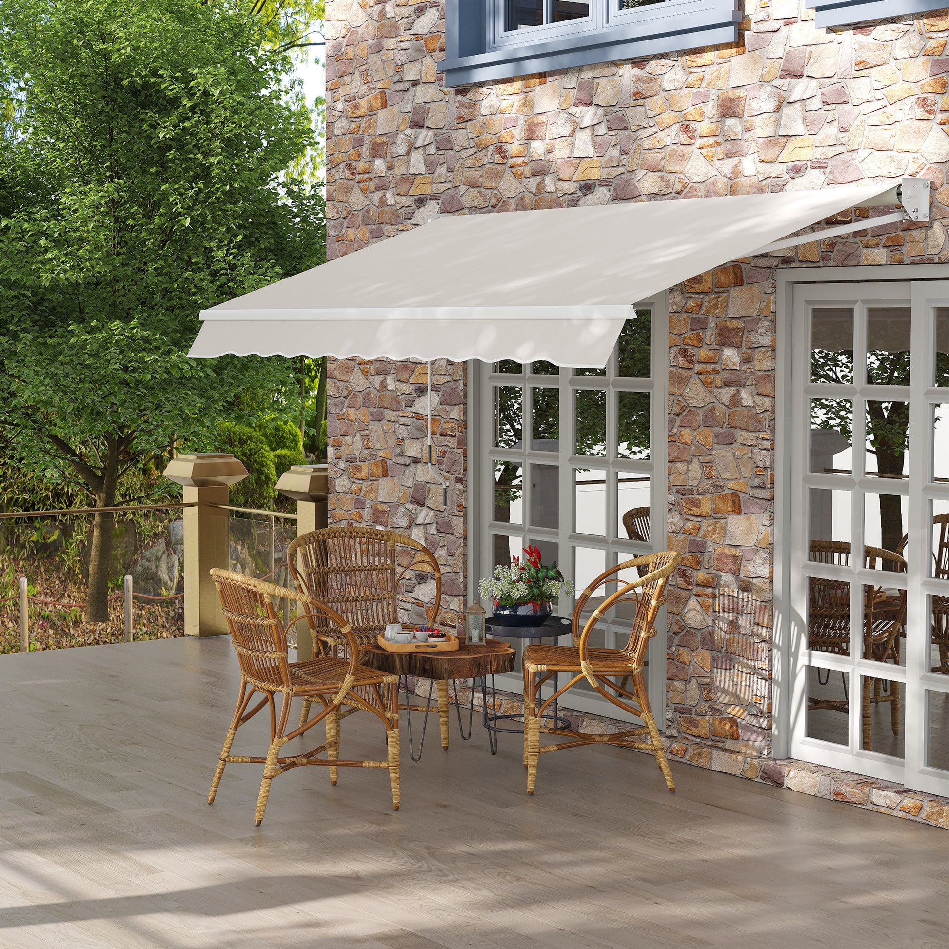 Outsunny Toldo Manual Retráctil Con Manivela 200x295 Cm Protección Solar Uv50+_1