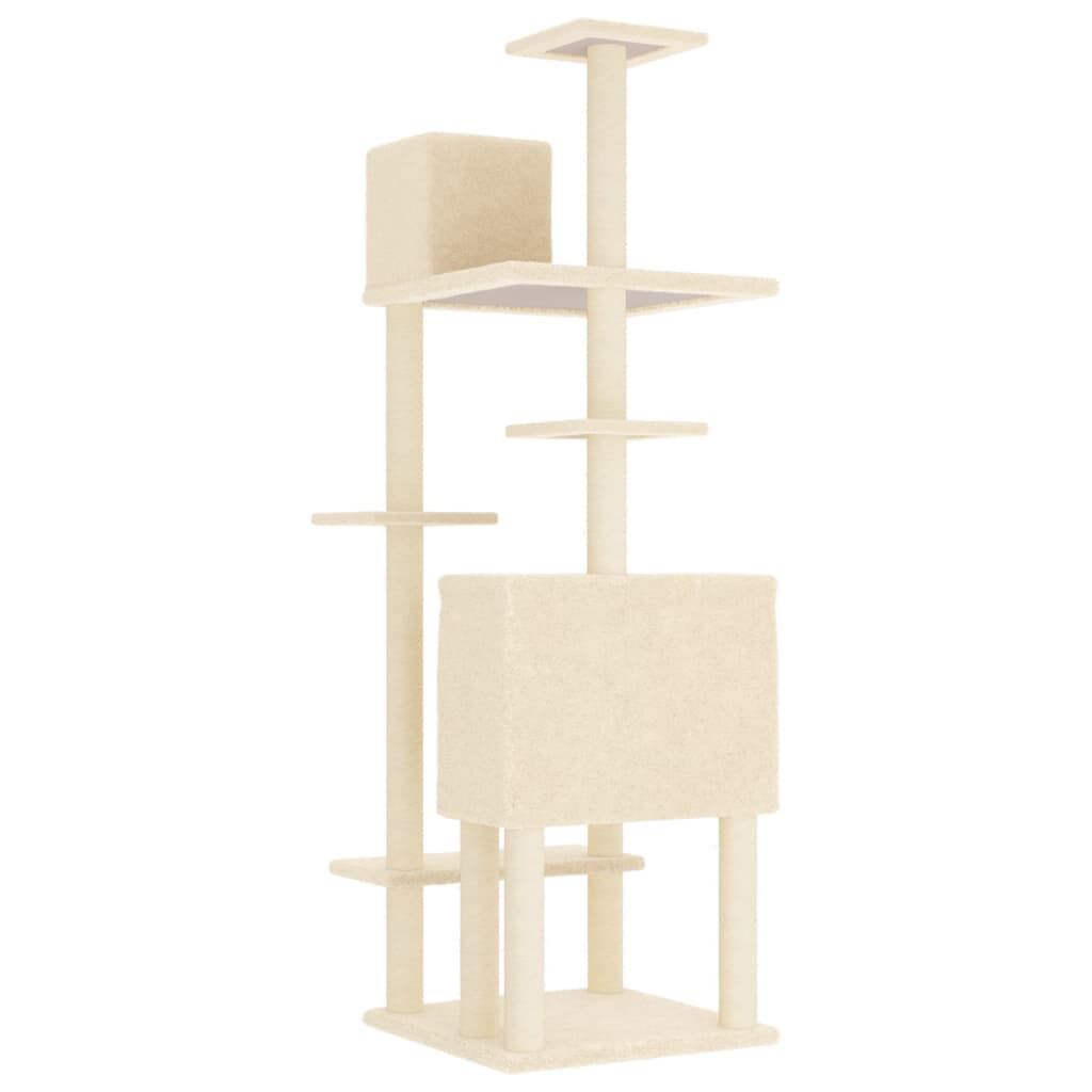 Vidaxl Rascador Para Gatos Con Postes De Sisal Crema 154 Cm_4