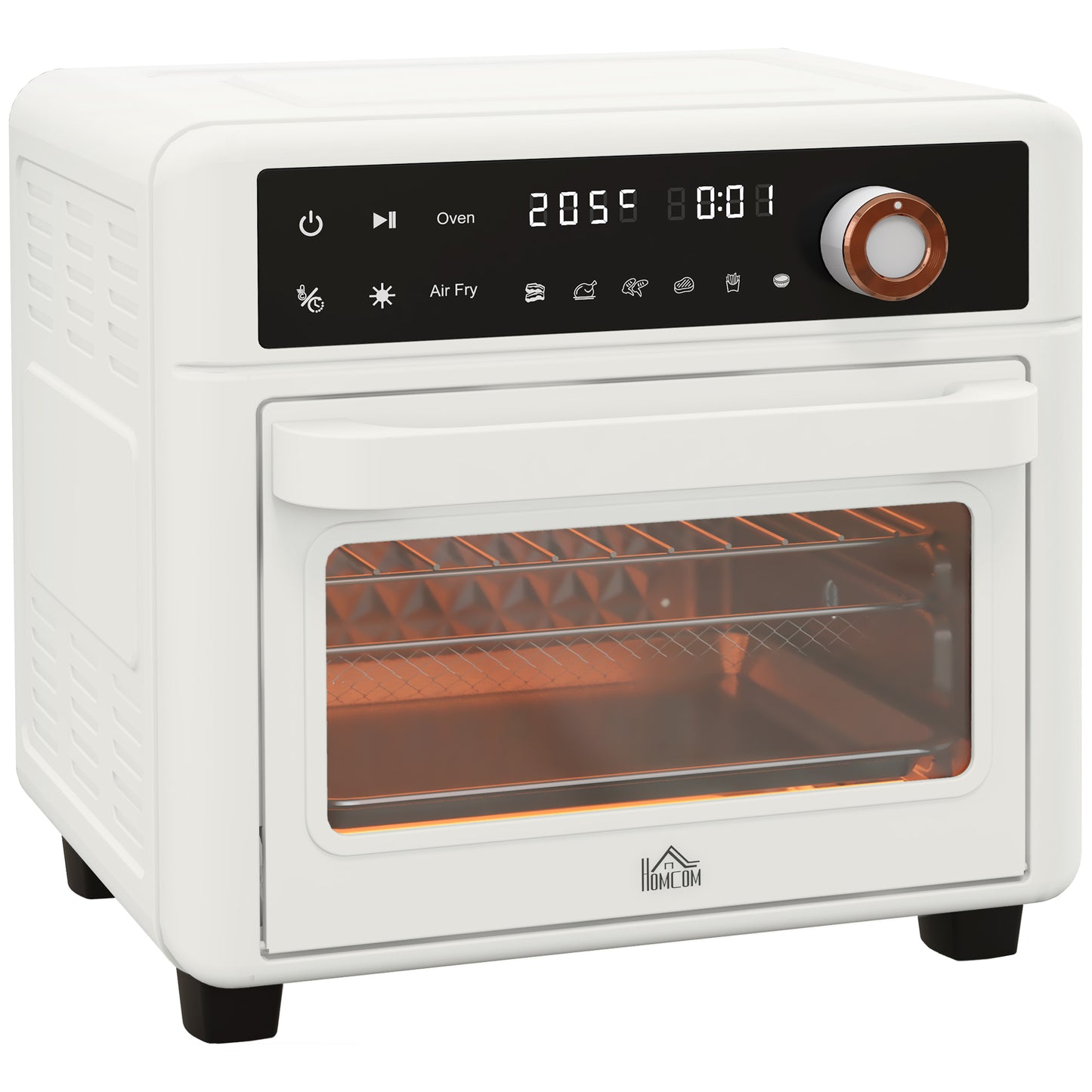 Homcom Horno Eléctrico Multifunción De Sobremesa 13l 1200w Blanco_0