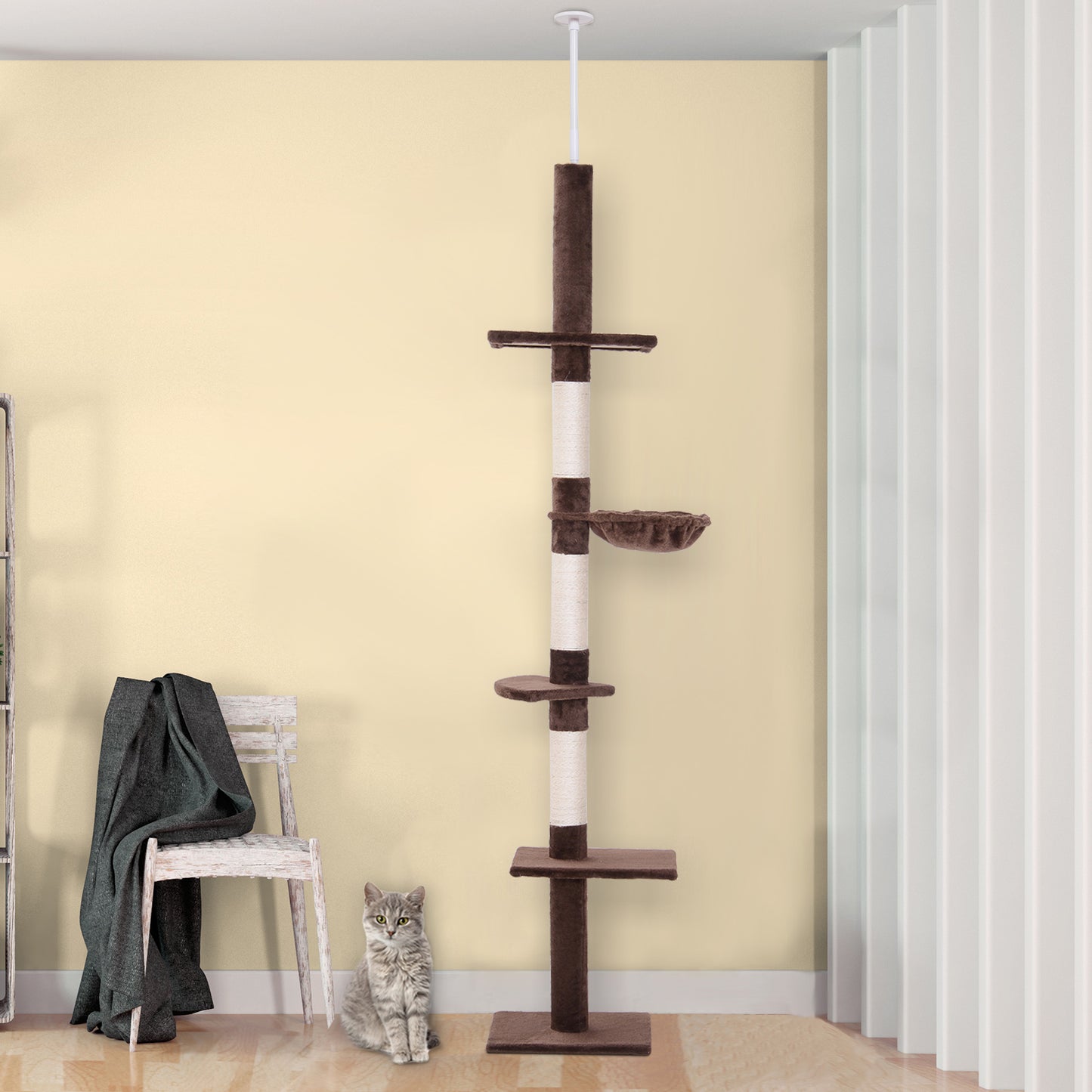 Pawhut Árbol Rascador Para Gatos De 230-260 Cm_1