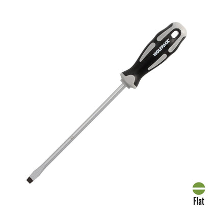 Destornillador Plano Estampado Acero S2 Mango Tpr Bimaterial. Medida 1,6 X Ø 8,0 X 200 Mm.  Din5265_0