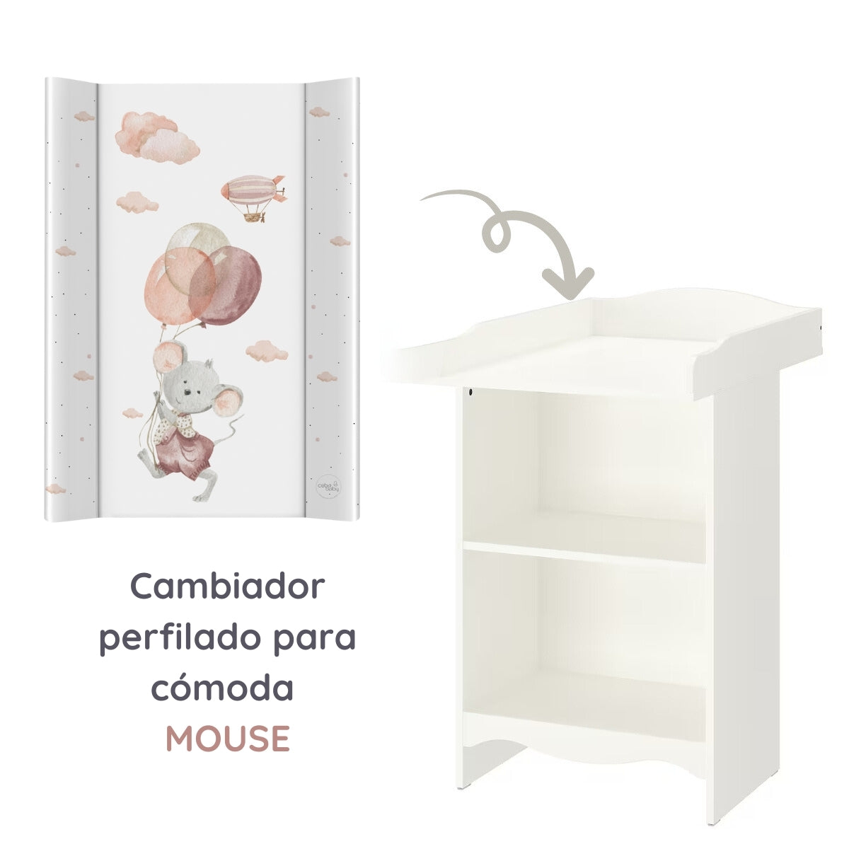 Cambiador Perfilado Para Cómoda Basic Mouse_5