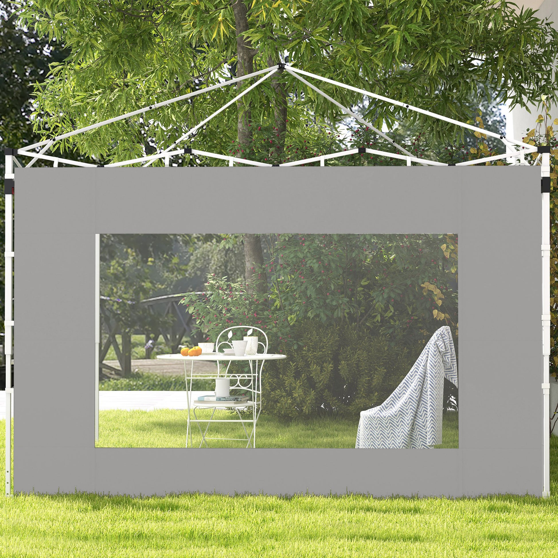 Outsunny Paredes Laterales Para Carpa De 4 Paneles 295x195 Cm Gris_4
