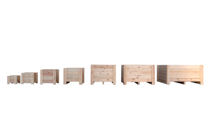 Macetero Elche Cuadrado De Madera Natural De 50 X 50 X 47 Cm 75l Para Interior, Incluye Bolsa Geotextil_3