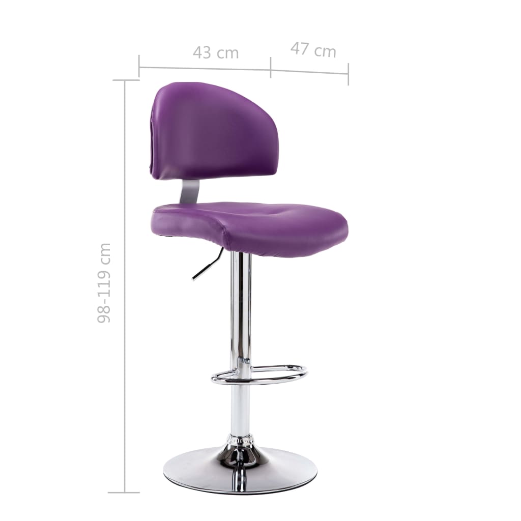 Taburete De Cocina De Cuero Sintético Morado_5
