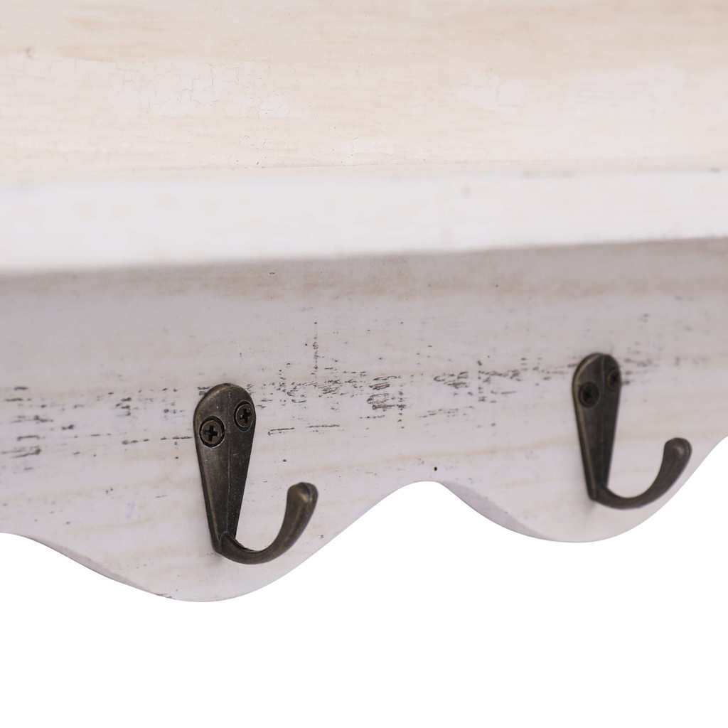 Perchero De Pared De Madera Blanco 50x10x30 Cm_4