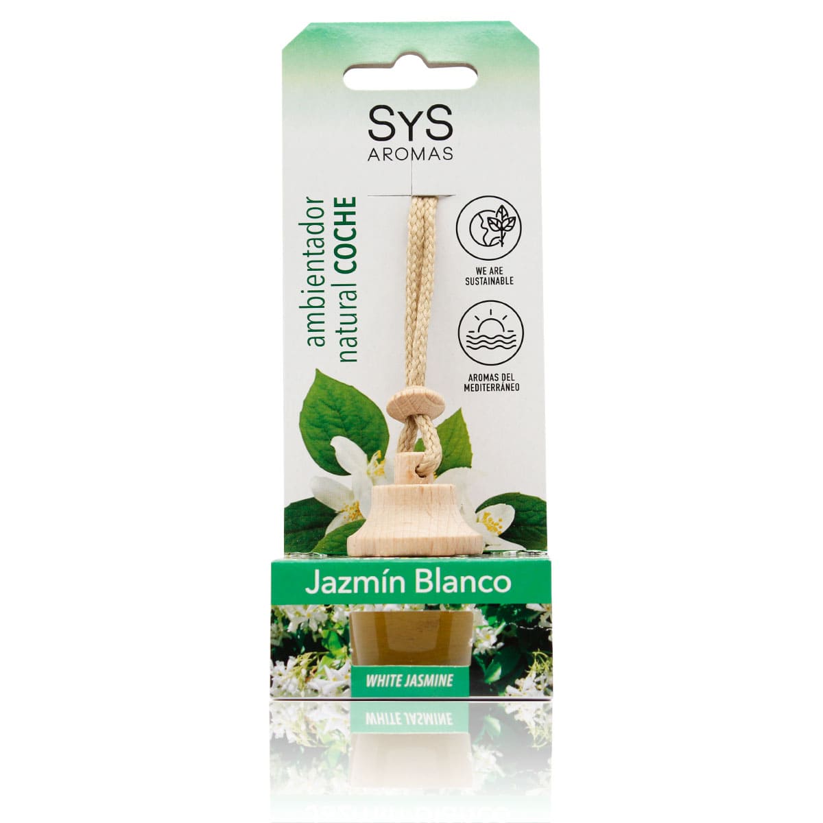 Ambientador Coche Jazmín Blanco SYS Aromas Style 7 ml | Aroma Floral y Dulce | Suave y Elegante_0