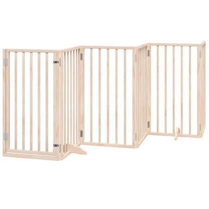 Vidaxl Puerta Para Perros Con Puerta Plegable De 6 Paneles, 300 Cm, Madera De Álamo_0