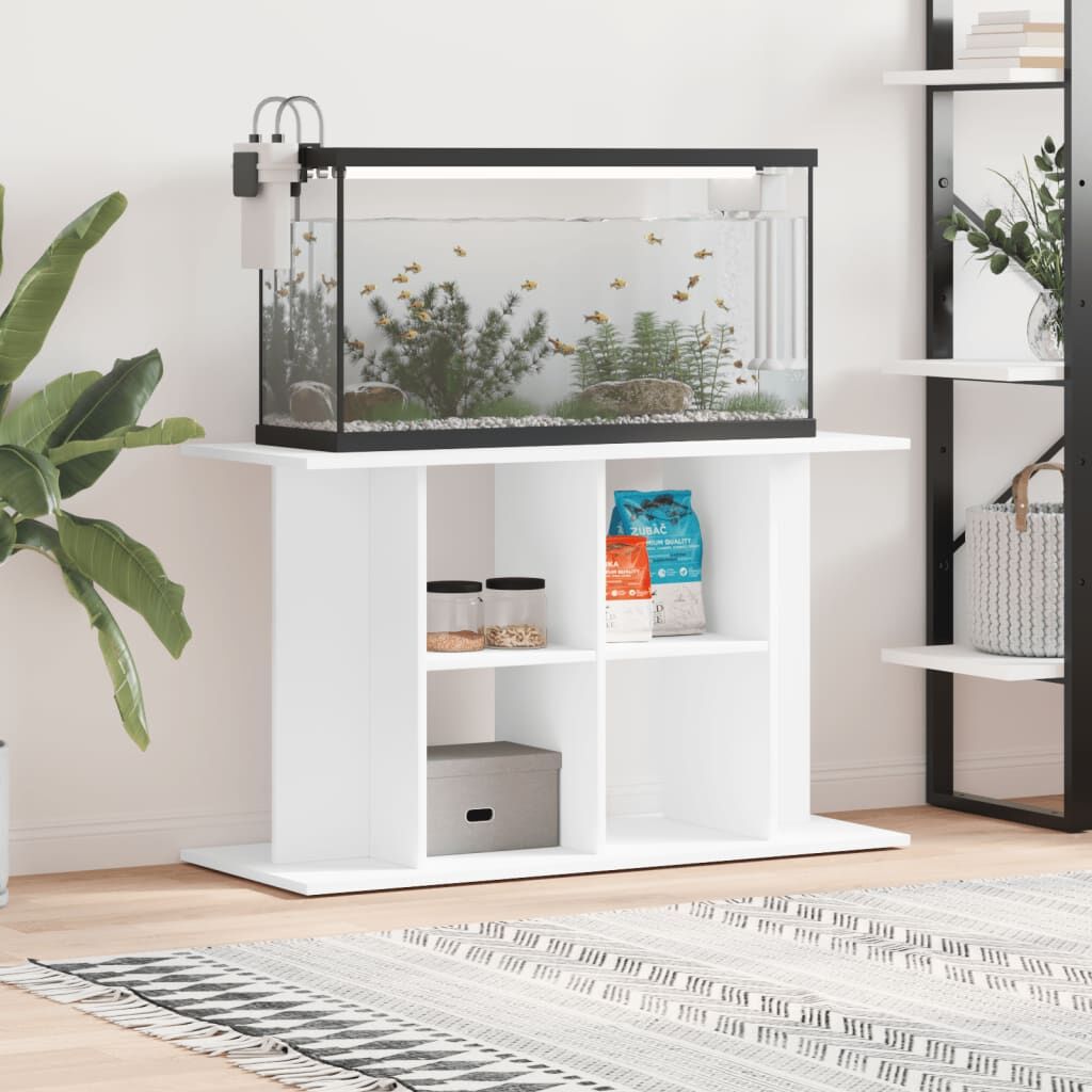 Vidaxl Soporte Para Acuario Madera De Ingeniería Blanco 100x40x60 Cm_1