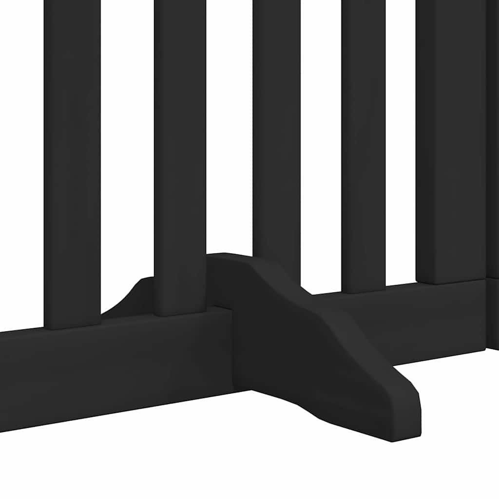 Vidaxl Puerta Para Perros Plegable 9 Paneles Madera Álamo Negra 450 Cm_4