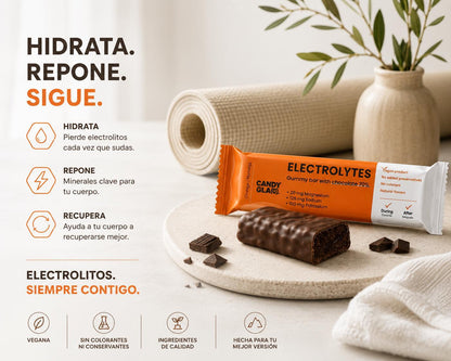 Candyglam Electrolitos | Gummy Bar Vegana Con Chocolate 70% | Magnesio, Sodio Y Potasio | Pack 9 Barritas_4