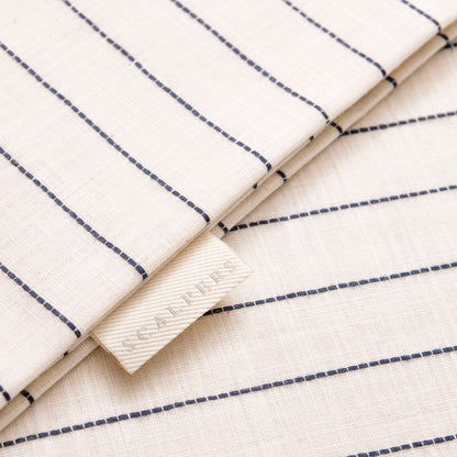 Set Cama Rayas (funda Nordica 260x240cm+ 2 Fundas Almohada  50x105cm) 100% Algodón 120gsm Ecru Rayas Cierre De Botones Haze Scalpers Home_3