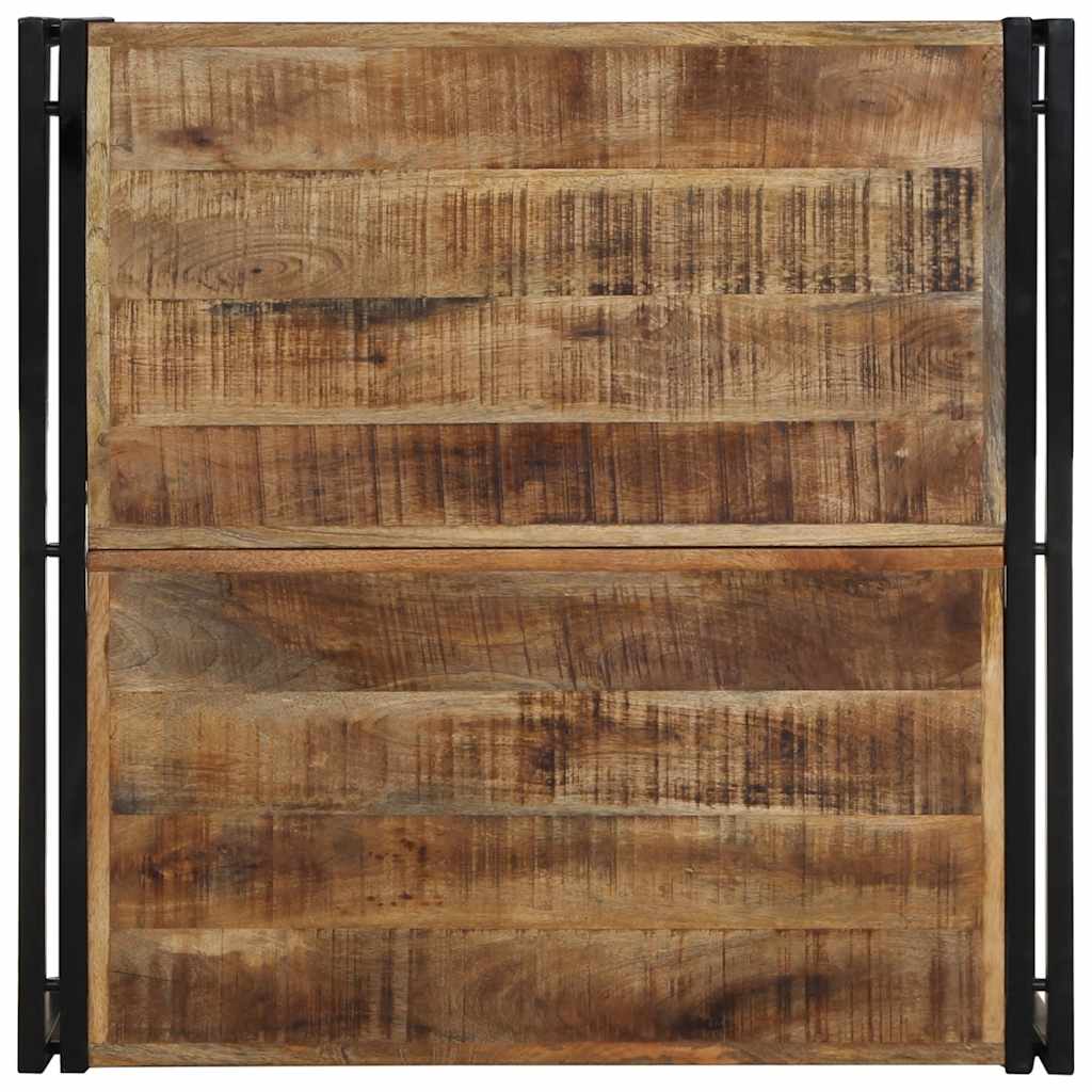 Mesa De Centro 80x80x35 Cm Madera Maciza De Mango Rugosa_2