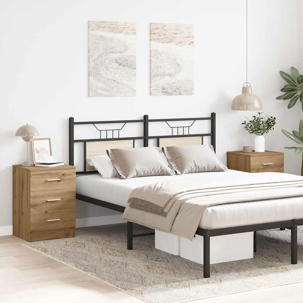 Mesitas De Noche 2 Uds Madera Roble Artisan 38x35x55 Cm_2